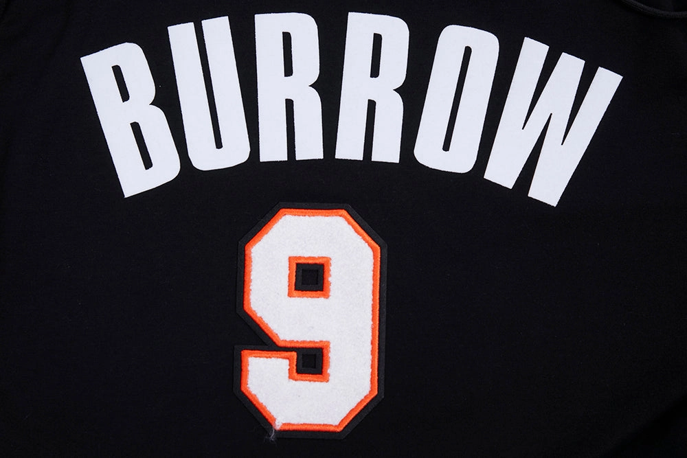 NFL CINCINNATI BENGALS JOE BURROW #9 MEN'S PULLOVER HOODIE (BLACK)