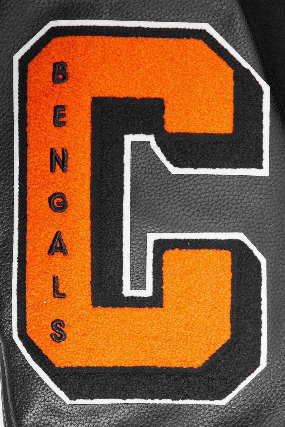 NFL CINCINNATI BENGALS MASHUP MEN'S RIB WOOL VARSITY JACKET (BLACK/ORANGE)
