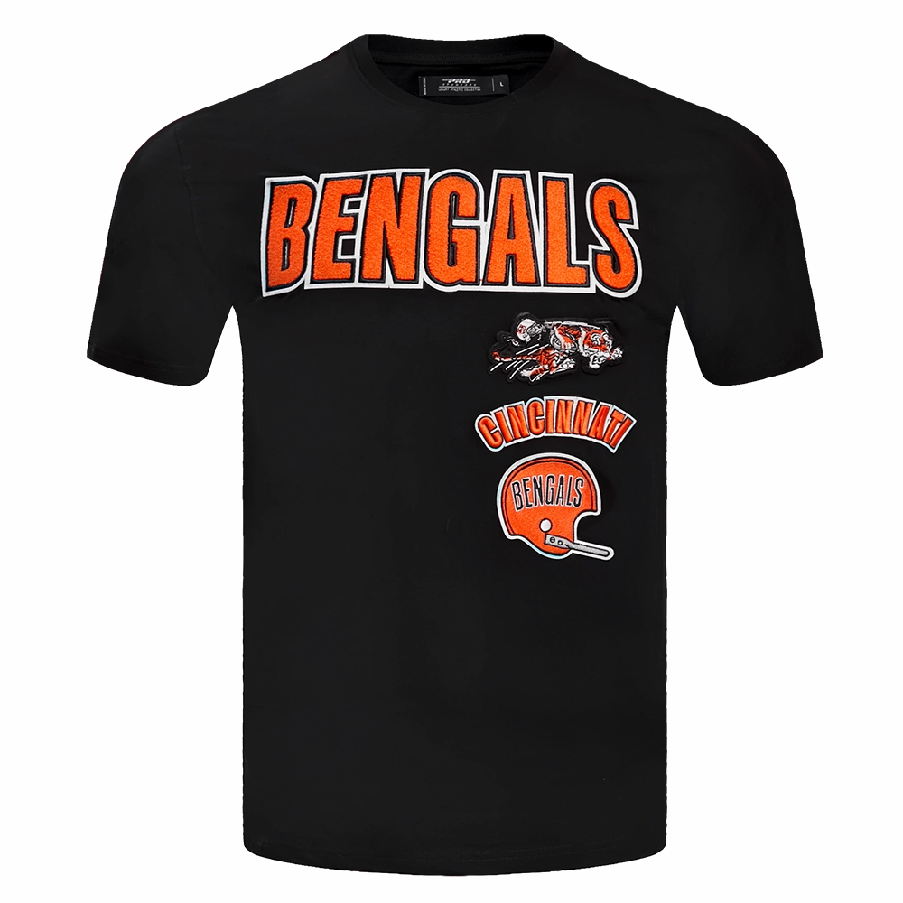 NFL CINCINNATI BENGALS RETRO CLASSIC MEN'S STRIPED TEE (BLACK/ORANGE)