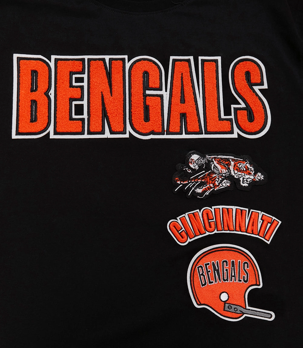 NFL CINCINNATI BENGALS RETRO CLASSIC MEN'S STRIPED TEE (BLACK/ORANGE)