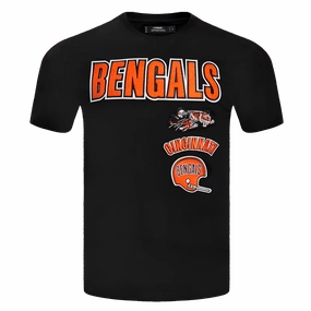 NFL CINCINNATI BENGALS RETRO CLASSIC MEN'S STRIPED TEE (BLACK/ORANGE)