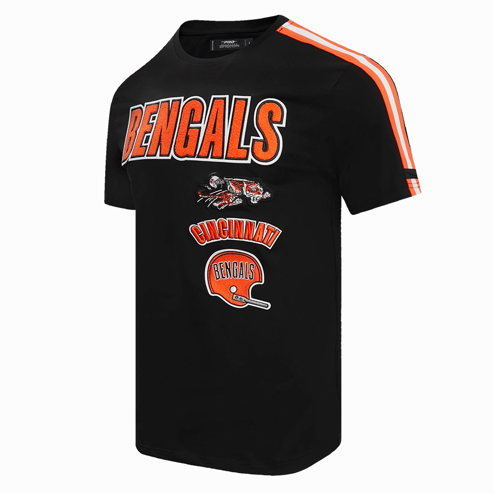 NFL CINCINNATI BENGALS RETRO CLASSIC MEN'S STRIPED TEE (BLACK/ORANGE)