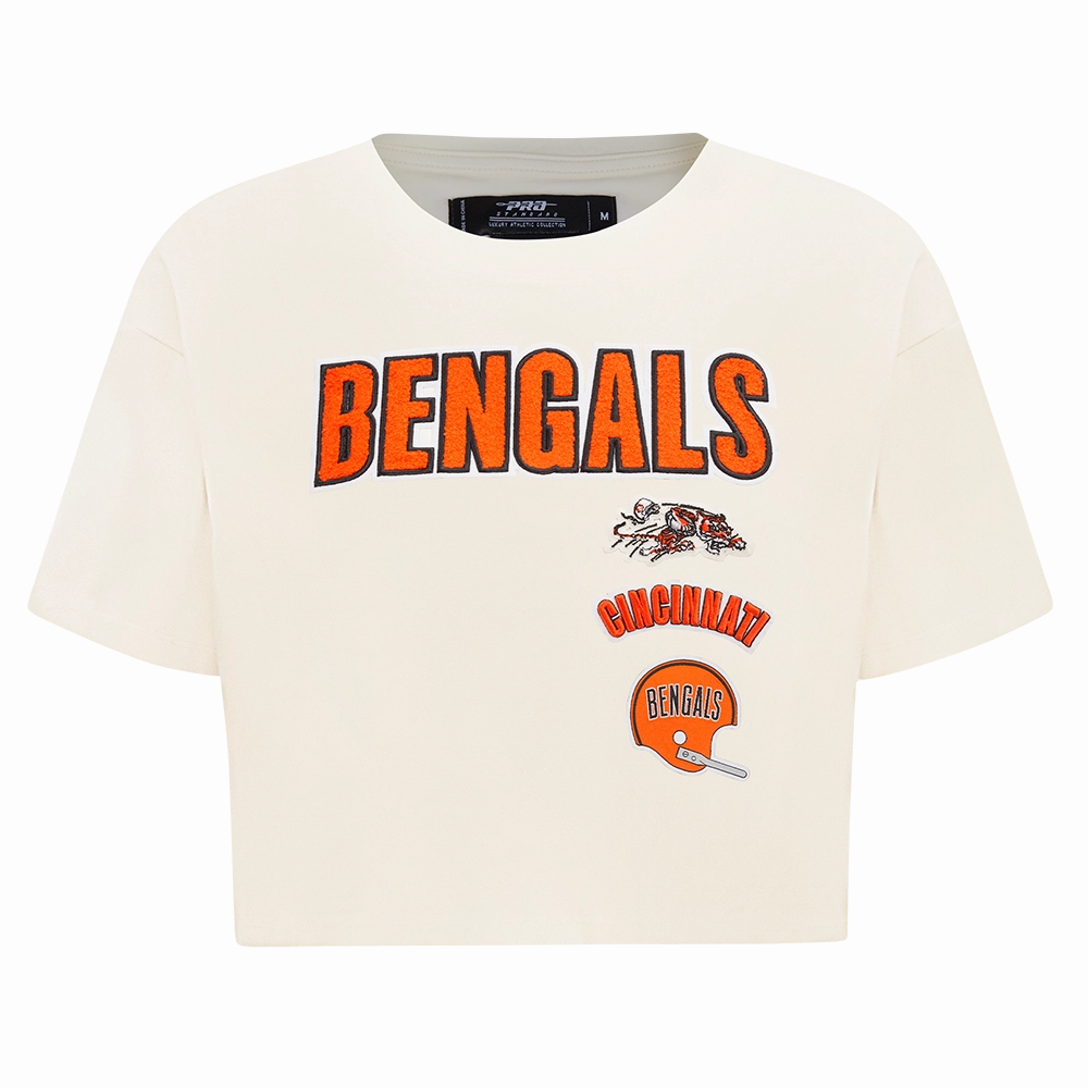 NFL CINCINNATI BENGALS RETRO CLASSIC WOMEN'S BOXY TEE (EGGSHELL)
