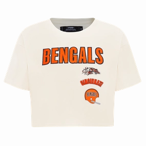 NFL CINCINNATI BENGALS RETRO CLASSIC WOMEN'S BOXY TEE (EGGSHELL)