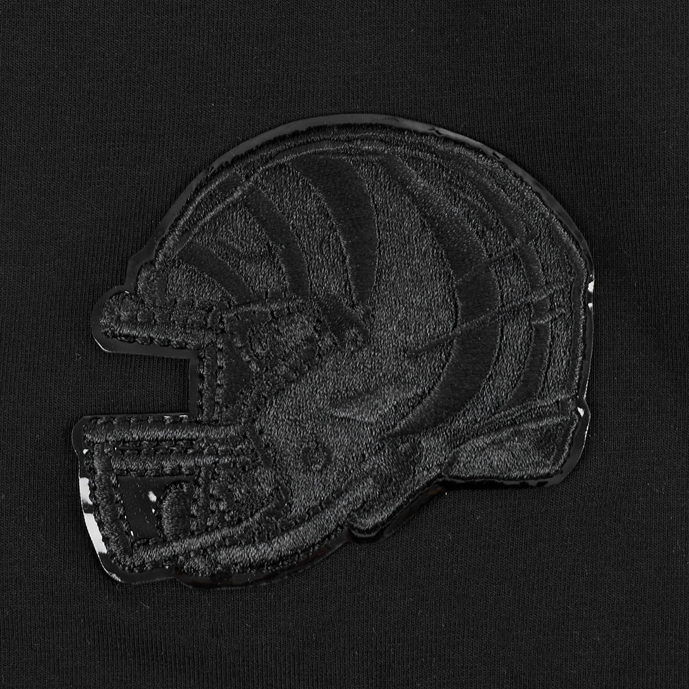 NFL CINCINNATI BENGALS TRIPLE BLACK WOMEN'S SINGLE JERSEY BOXY TEE (TRIPLE BLACK)