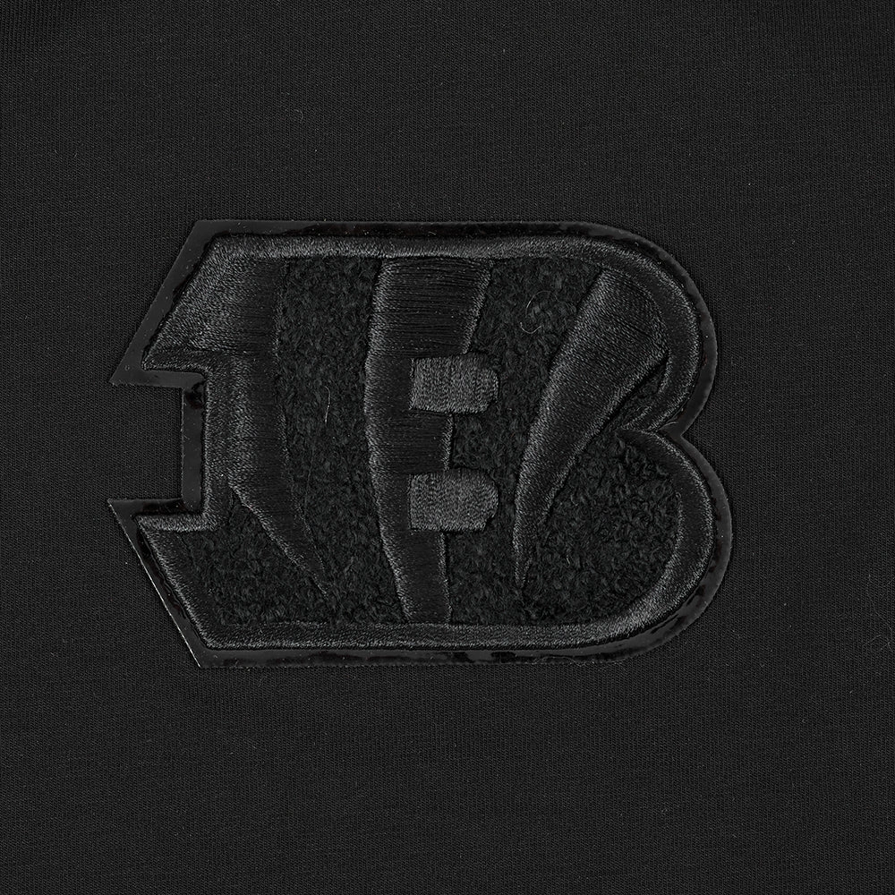 NFL CINCINNATI BENGALS TRIPLE BLACK WOMEN'S SINGLE JERSEY BOXY TEE (TRIPLE BLACK)