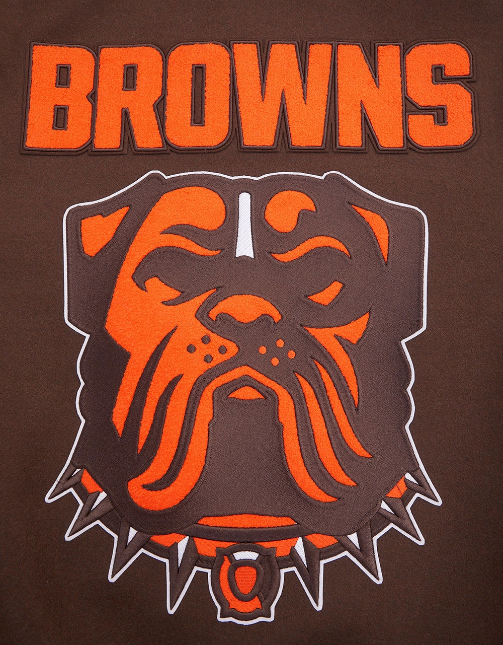 NFL CLEVELAND BROWNS MASHUP MEN'S RIB WOOL VARSITY JACKET (BROWN/WHITE)