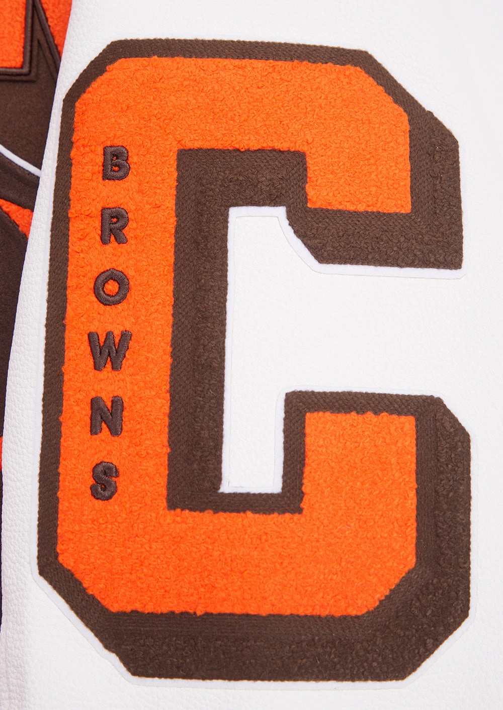 NFL CLEVELAND BROWNS MASHUP MEN'S RIB WOOL VARSITY JACKET (BROWN/WHITE)