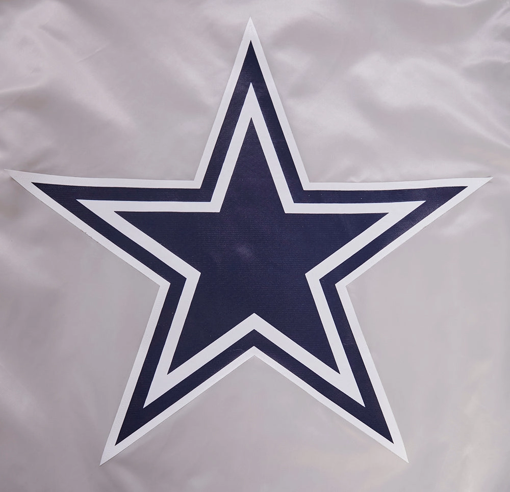 NFL DALLAS COWBOYS BIG LOGO MEN'S SATIN JACKET (SILVER)