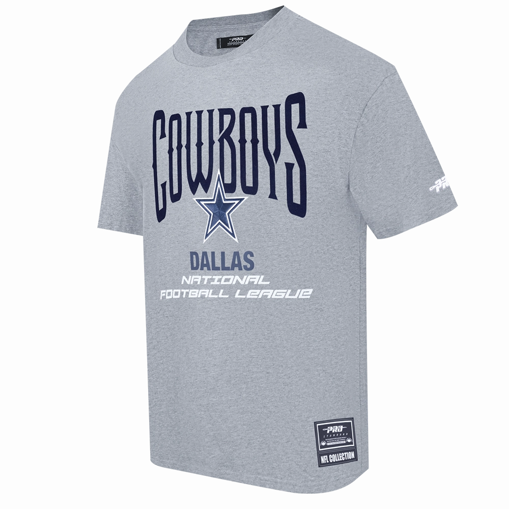 NFL DALLAS COWBOYS CITY TOUR 2.0 MEN'S COTTON JERSEY DROP SHOULDER TEE (DARK HEATHER GRAY)