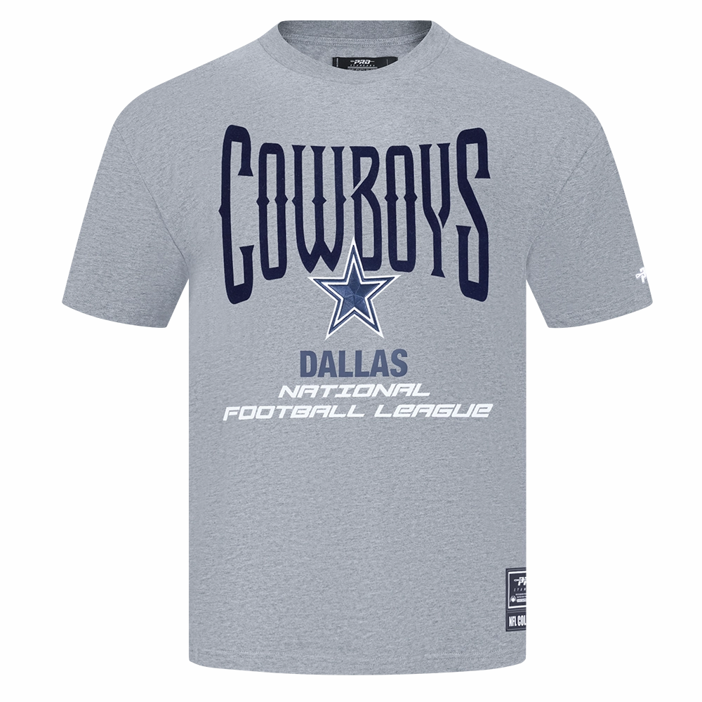 NFL DALLAS COWBOYS CITY TOUR 2.0 MEN'S COTTON JERSEY DROP SHOULDER TEE (DARK HEATHER GRAY)