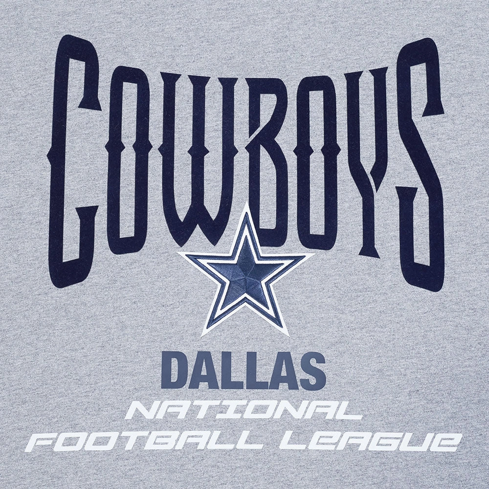 NFL DALLAS COWBOYS CITY TOUR 2.0 MEN'S COTTON JERSEY DROP SHOULDER TEE (DARK HEATHER GRAY)
