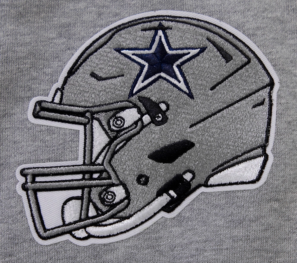 NFL DALLAS COWBOYS CLASSIC BRISTLE FLEECE PULLOVER HOODIE (HEATHER GREY)