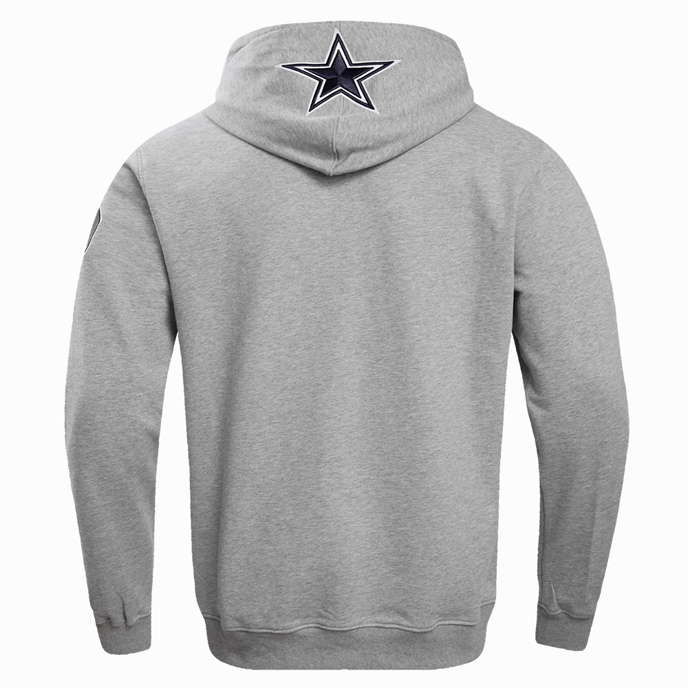 NFL DALLAS COWBOYS CLASSIC BRISTLE FLEECE PULLOVER HOODIE (HEATHER GREY)