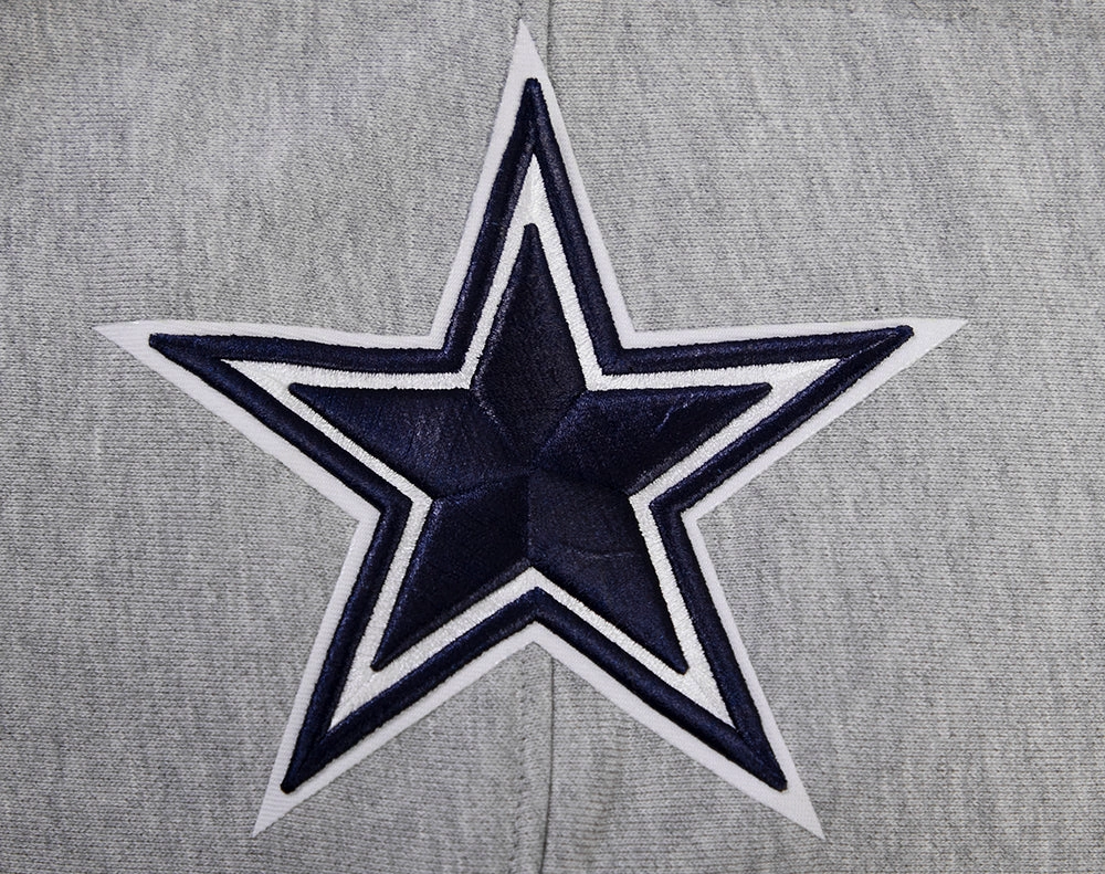 NFL DALLAS COWBOYS CLASSIC BRISTLE FLEECE PULLOVER HOODIE (HEATHER GREY)