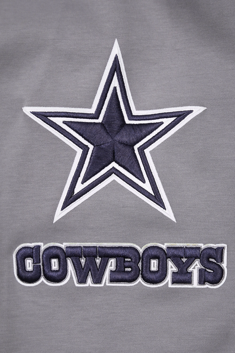 NFL DALLAS COWBOYS CLASSIC CHENILLE FULL ZIP HOODIE  (GRAY)