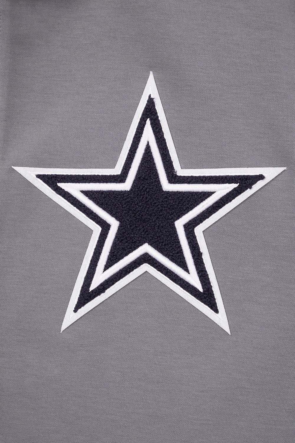 NFL DALLAS COWBOYS CLASSIC CHENILLE FULL ZIP HOODIE  (GRAY)