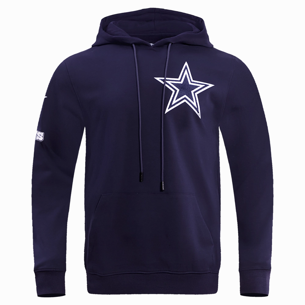 NFL DALLAS COWBOYS CLASSIC CHENILLE MEN'S PULLOVER HOODIE (MIDNIGHT NAVY)