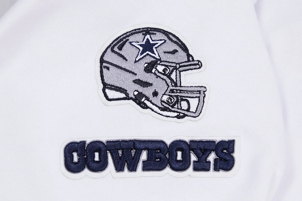 NFL DALLAS COWBOYS CLASSIC WOMEN'S CROPPED PULLOVER HOODIE (WHITE)
