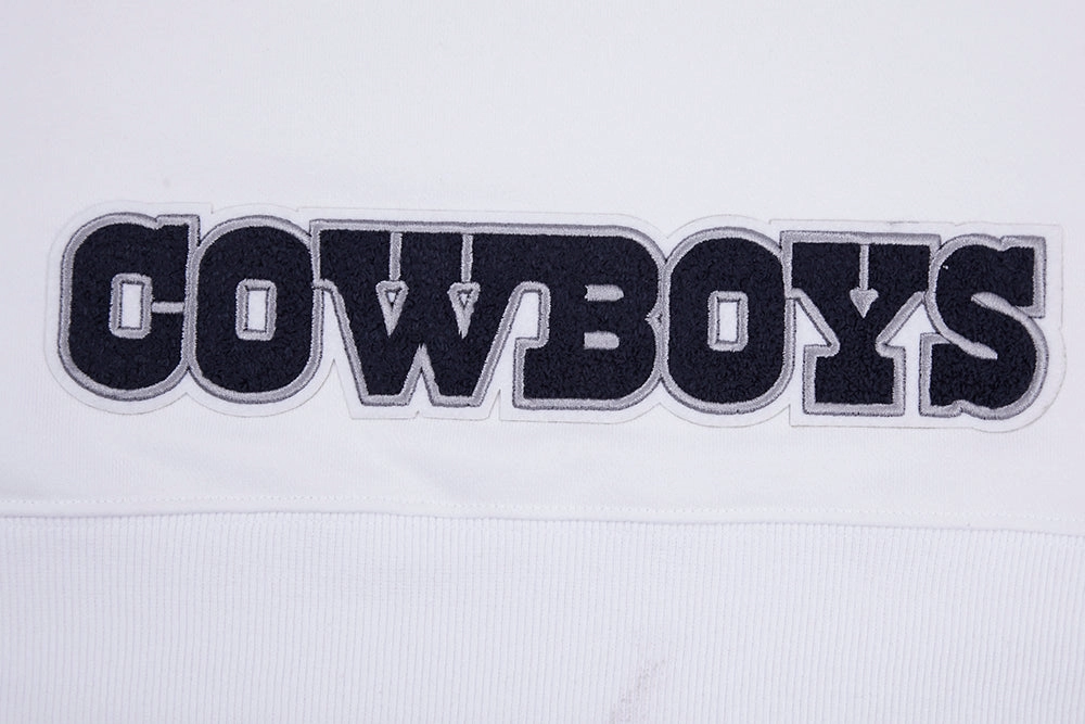 NFL DALLAS COWBOYS CLASSIC WOMEN'S CROPPED PULLOVER HOODIE (WHITE)
