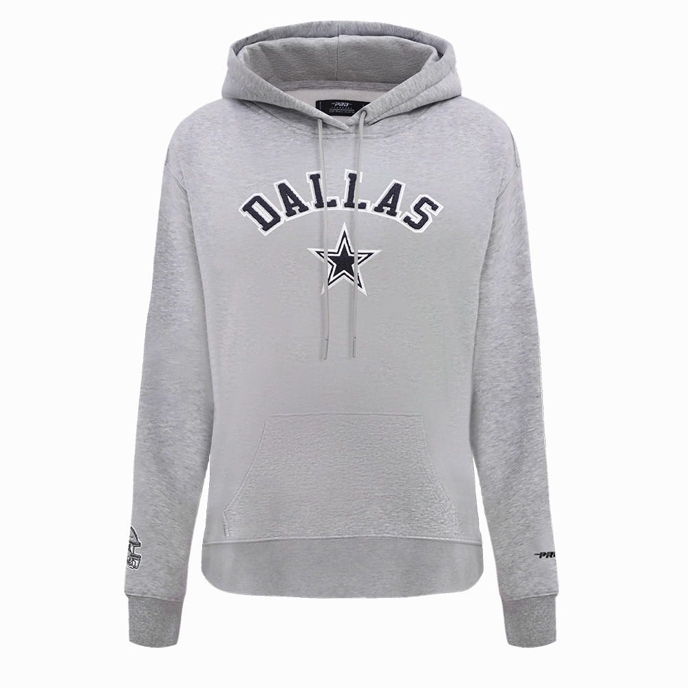 NFL DALLAS COWBOYS CLASSIC WOMEN'S PULLOVER HOODIE (HEATHER GREY)