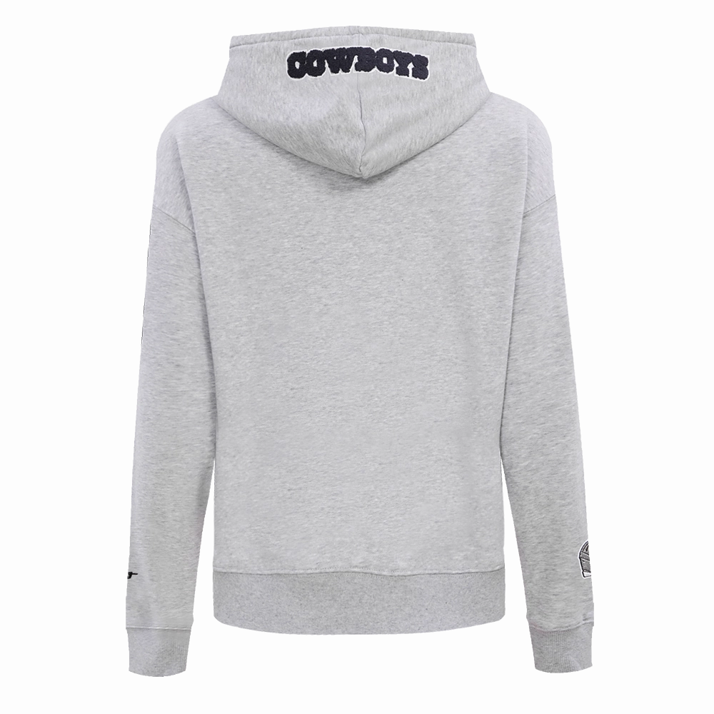 NFL DALLAS COWBOYS CLASSIC WOMEN'S PULLOVER HOODIE (HEATHER GREY)