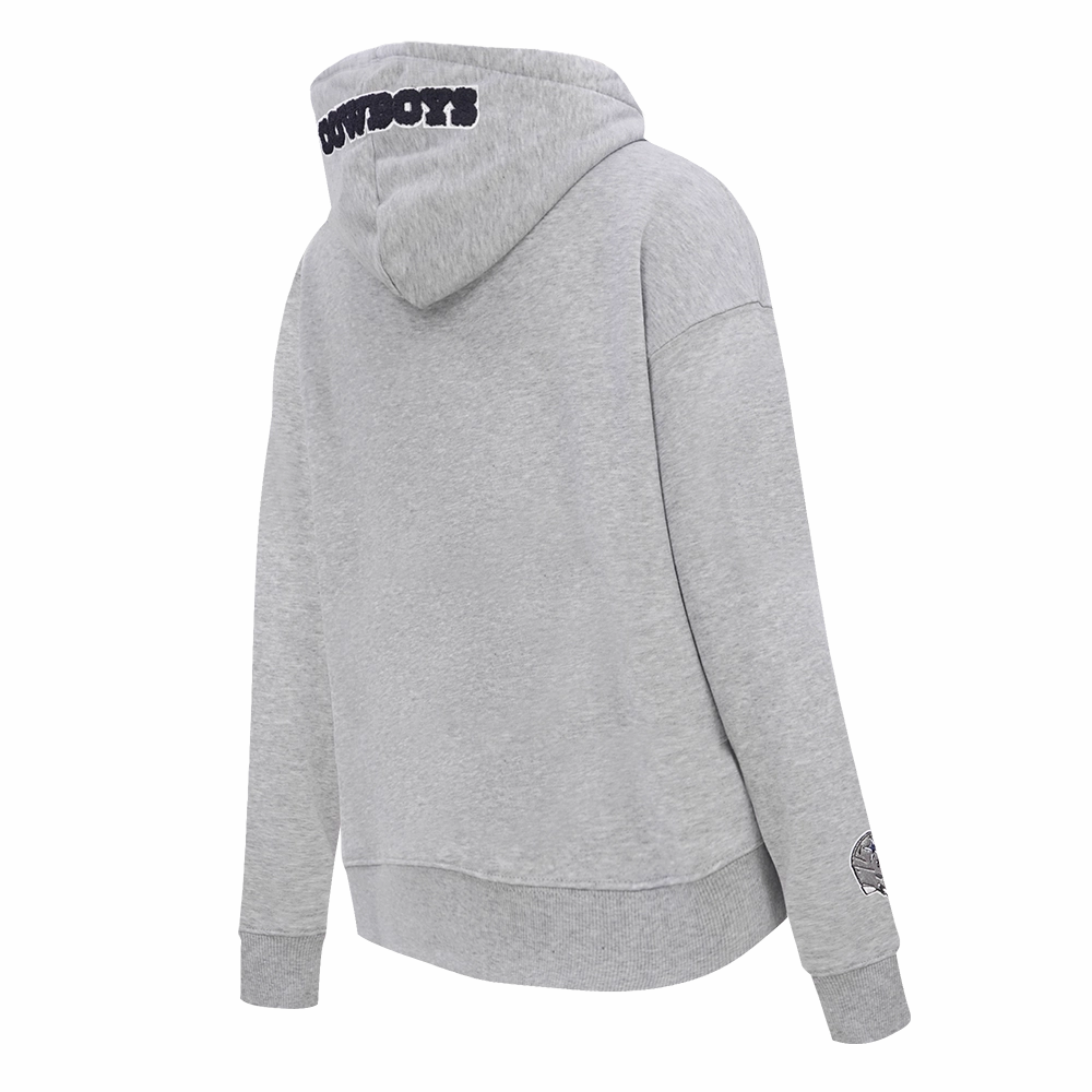 NFL DALLAS COWBOYS CLASSIC WOMEN'S PULLOVER HOODIE (HEATHER GREY)