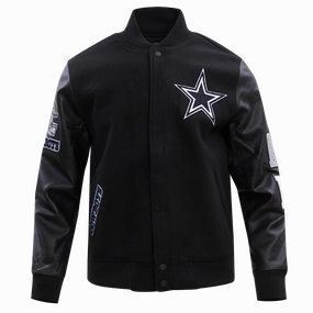 NFL DALLAS COWBOYS CLASSIC WOOL MEN'S VARSITY JACKET (BLACK)