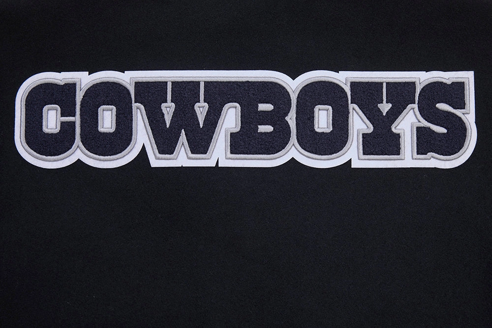 NFL DALLAS COWBOYS CLASSIC WOOL MEN'S VARSITY JACKET (BLACK)
