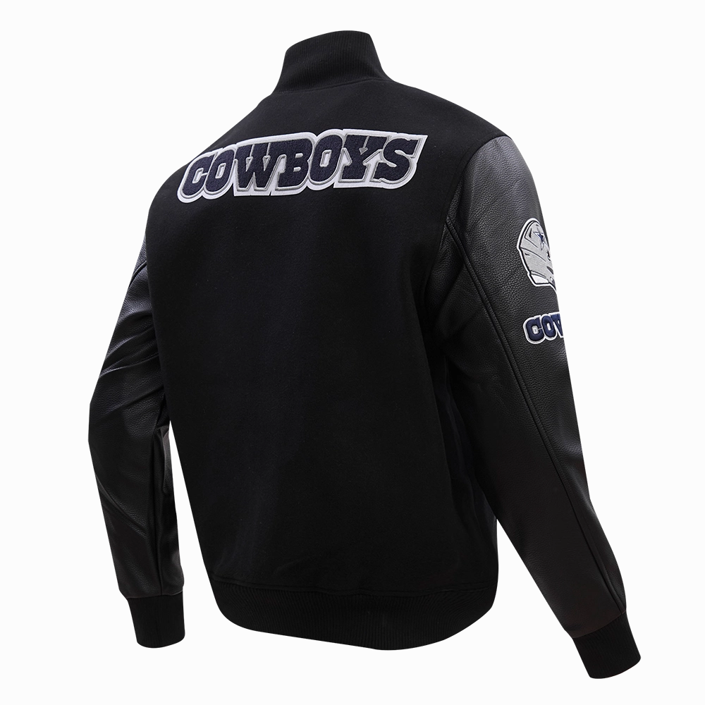 NFL DALLAS COWBOYS CLASSIC WOOL MEN'S VARSITY JACKET (BLACK)