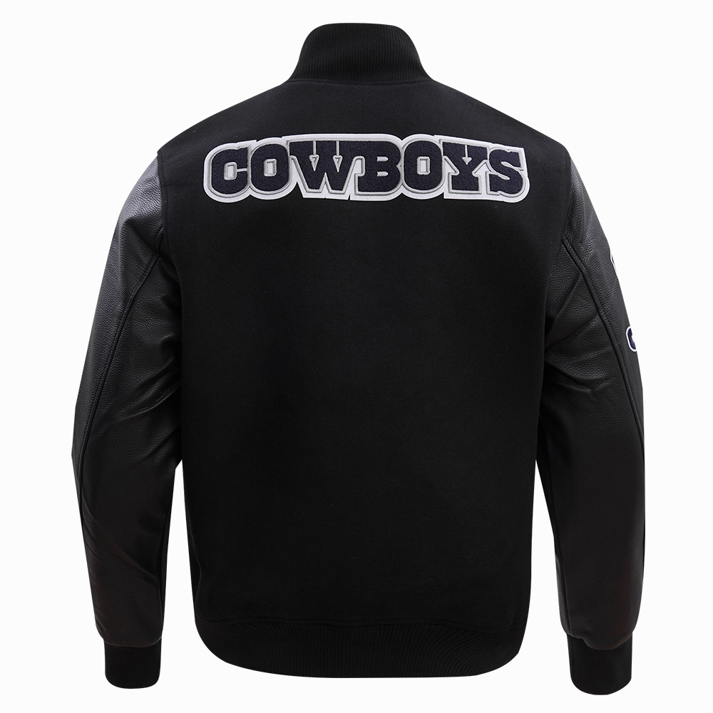 NFL DALLAS COWBOYS CLASSIC WOOL MEN'S VARSITY JACKET (BLACK)