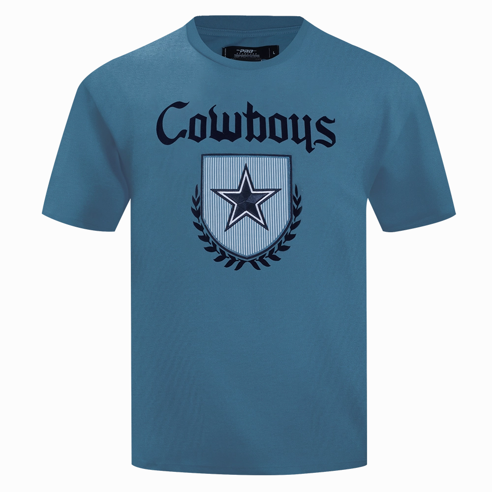 NFL DALLAS COWBOYS COUNTRY CLUB MEN'S COTTON JERSEY DROP SHOULDER TEE (STEEL BLUE)