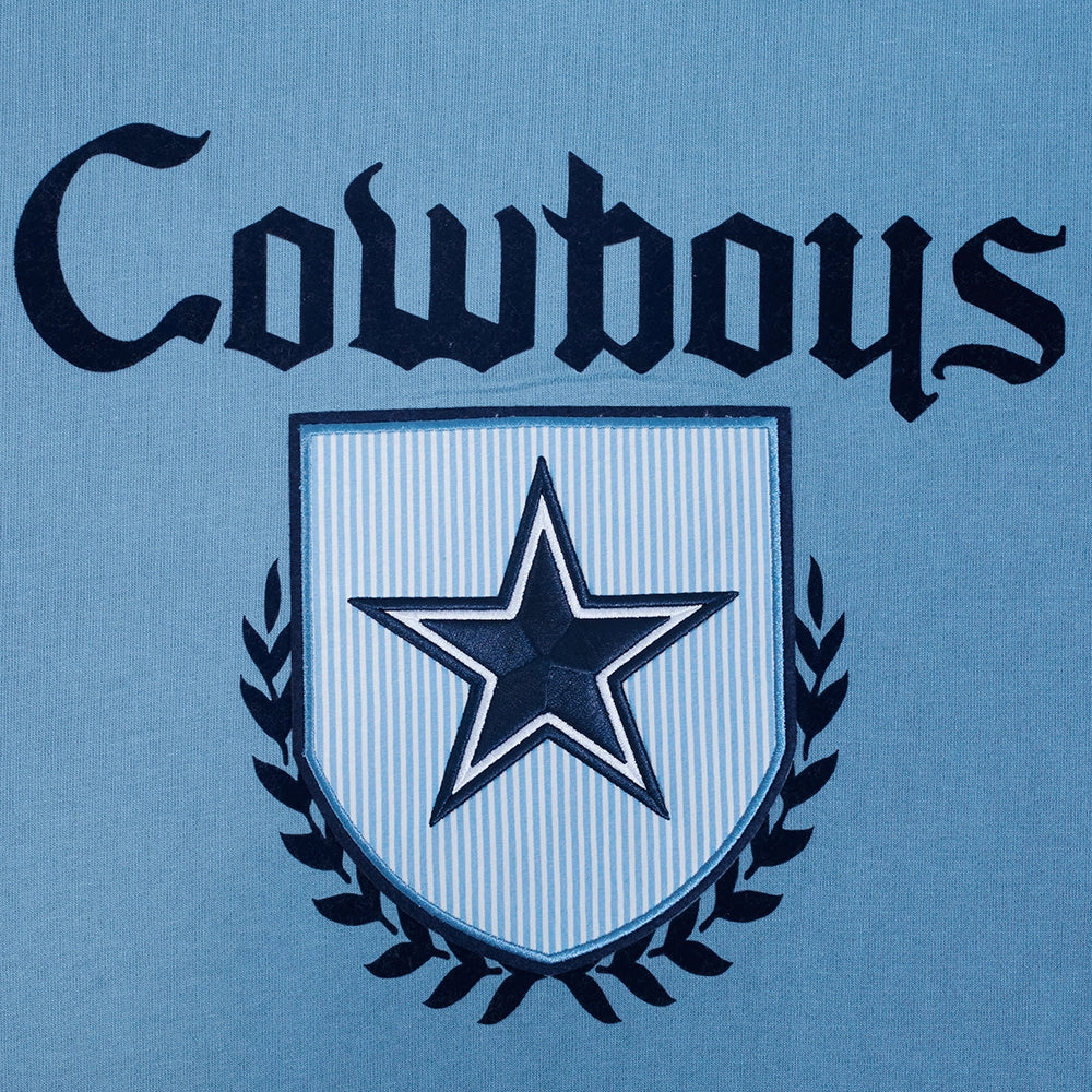 NFL DALLAS COWBOYS COUNTRY CLUB MEN'S DROP SHOULDER FLEECE CREWNECK (STEEL BLUE)