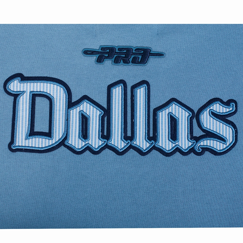 NFL DALLAS COWBOYS COUNTRY CLUB MEN'S DROP SHOULDER FLEECE CREWNECK (STEEL BLUE)