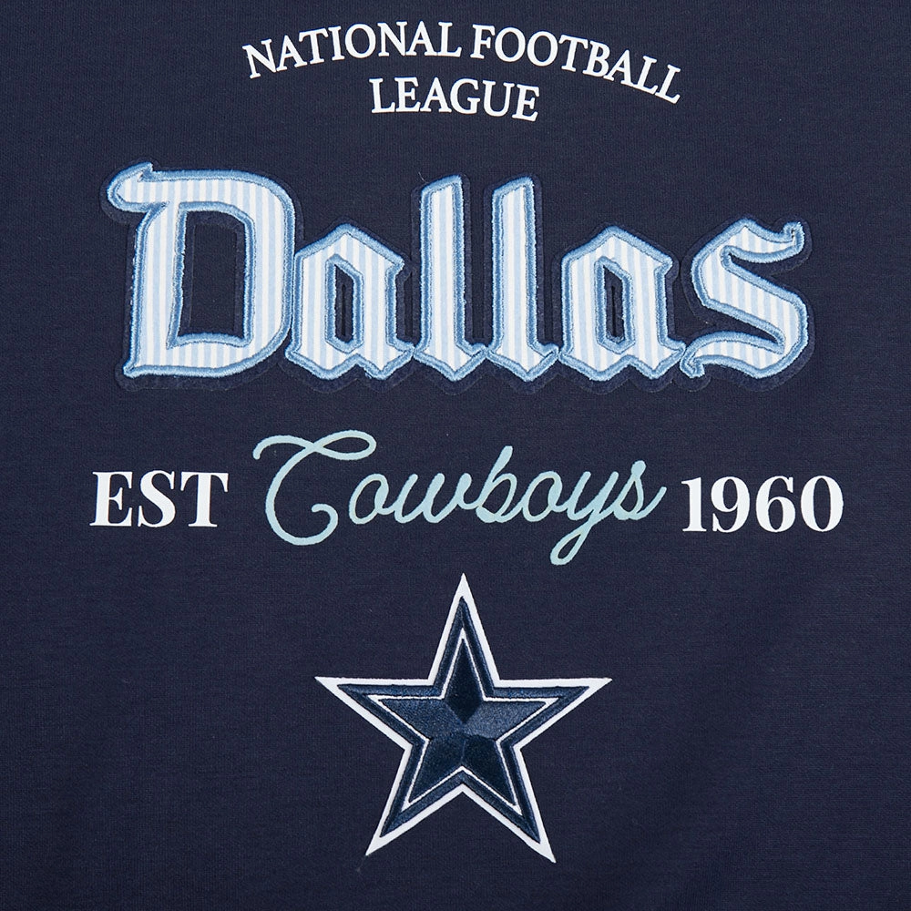 NFL DALLAS COWBOYS COUNTRY CLUB WOMEN'S DOUBLE KNIT CREWNECK (MIDNIGHT NAVY)