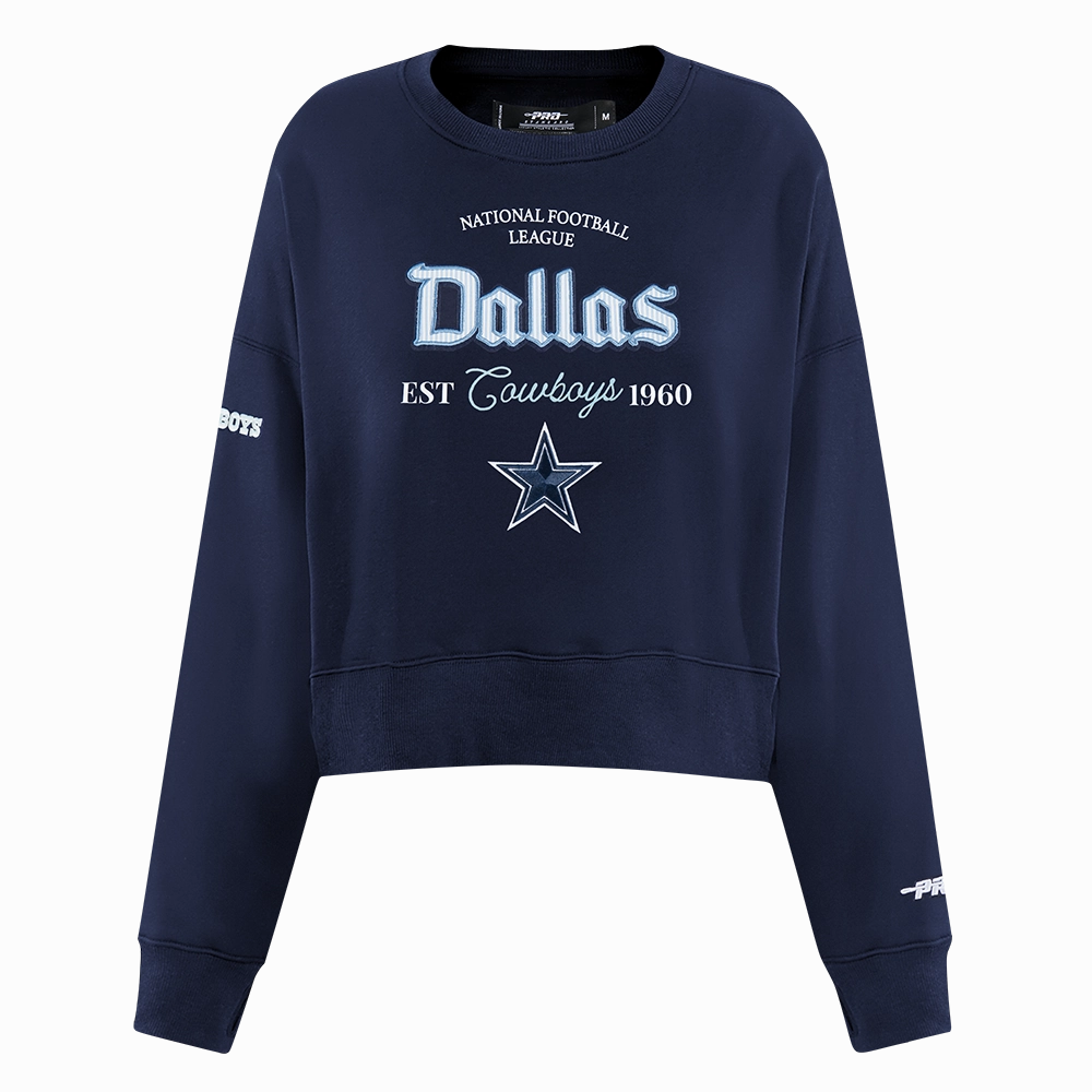 NFL DALLAS COWBOYS COUNTRY CLUB WOMEN'S DOUBLE KNIT CREWNECK (MIDNIGHT NAVY)