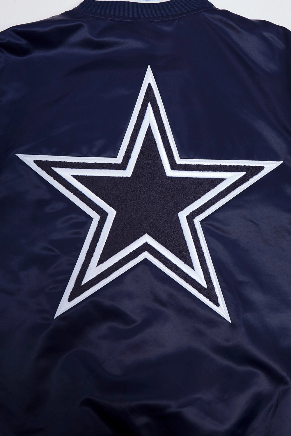 NFL DALLAS COWBOYS MASHUP MEN'S RIB SATIN JACKET (MIDNIGHT NAVY)