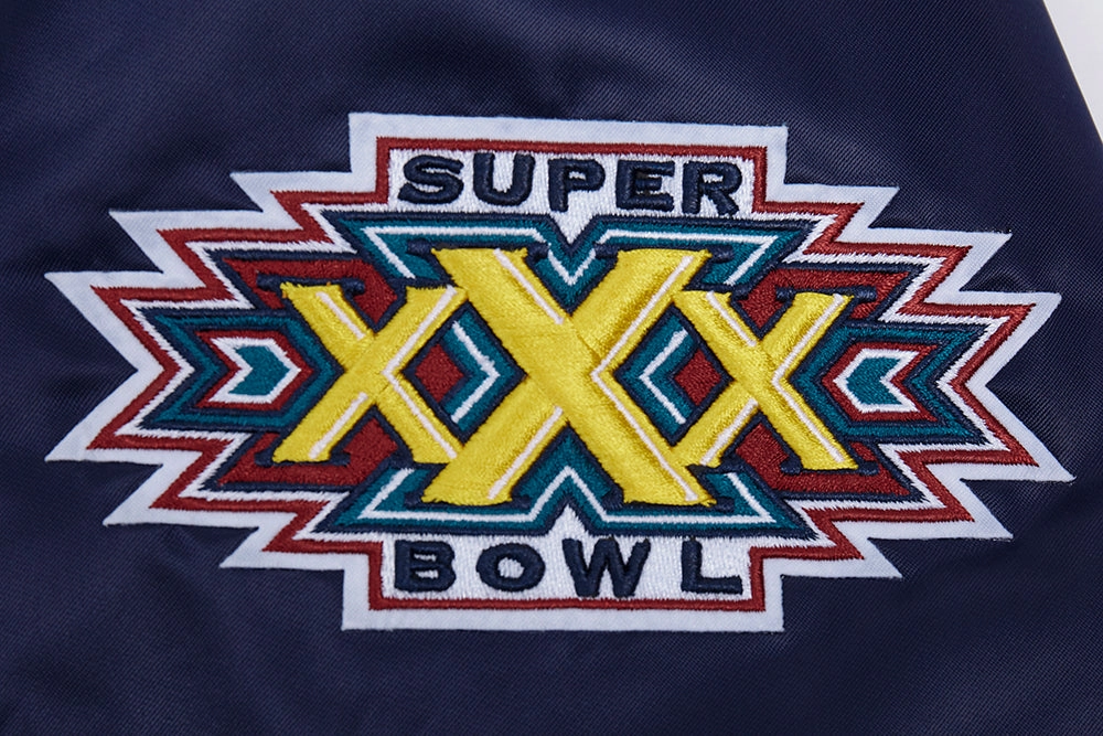 NFL DALLAS COWBOYS MASHUP MEN'S RIB SATIN JACKET (MIDNIGHT NAVY)
