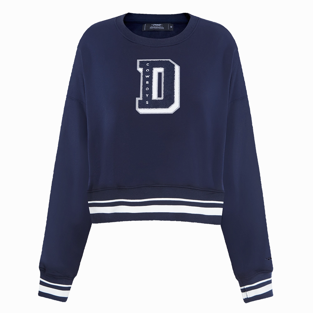 NFL DALLAS COWBOYS MASHUP WOMEN'S RIB CREWNECK (MIDNIGHT NAVY)