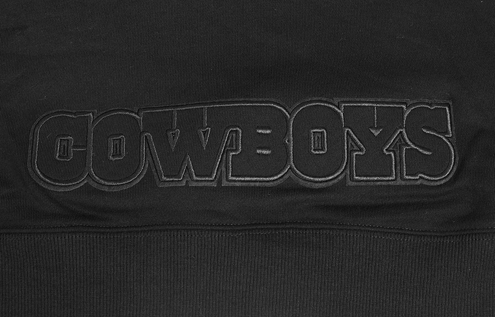 NFL DALLAS COWBOYS NEUTRAL CROPPED WOMEN'S PULLOVER HOODIE (BLACK)
