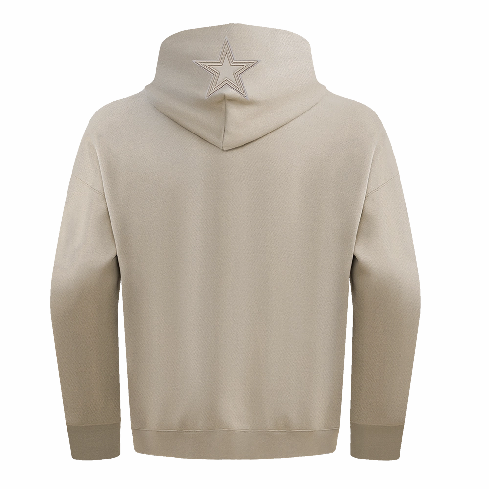 NFL DALLAS COWBOYS NEUTRAL DROP SHOULDER FLEECE PULLOVER HOODIE (TAUPE)
