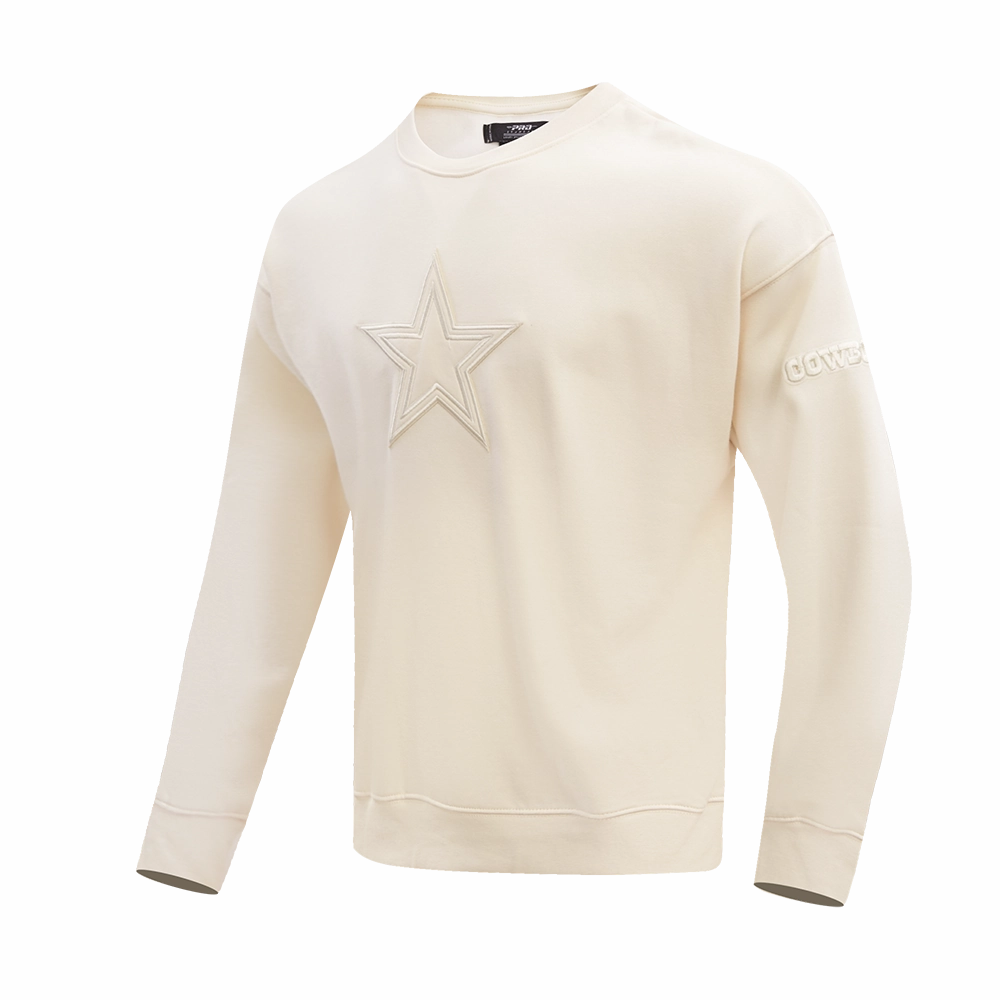 NFL DALLAS COWBOYS NEUTRAL DROP SHOULDER MEN'S CREWNECK (EGGSHELL)