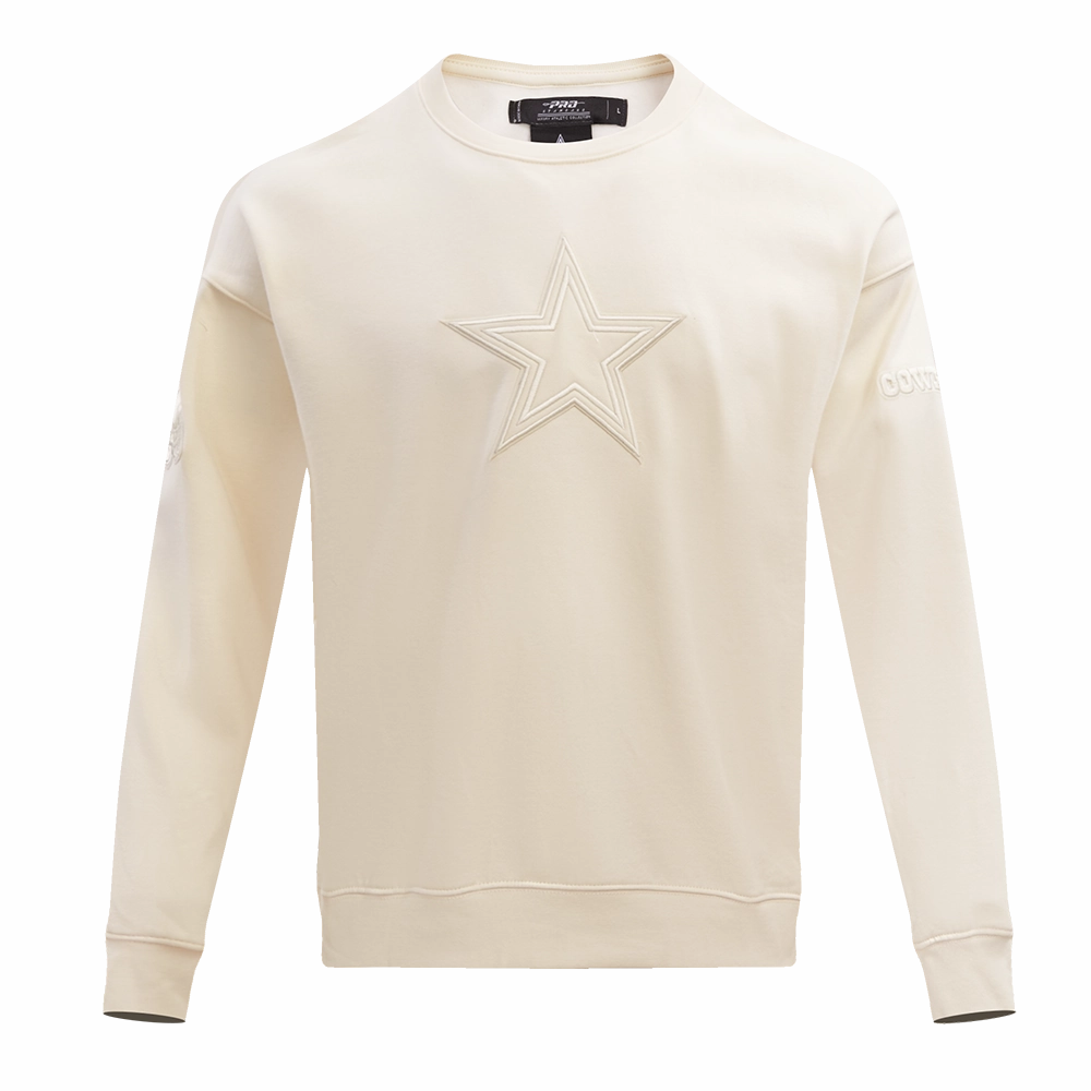 NFL DALLAS COWBOYS NEUTRAL DROP SHOULDER MEN'S CREWNECK (EGGSHELL)