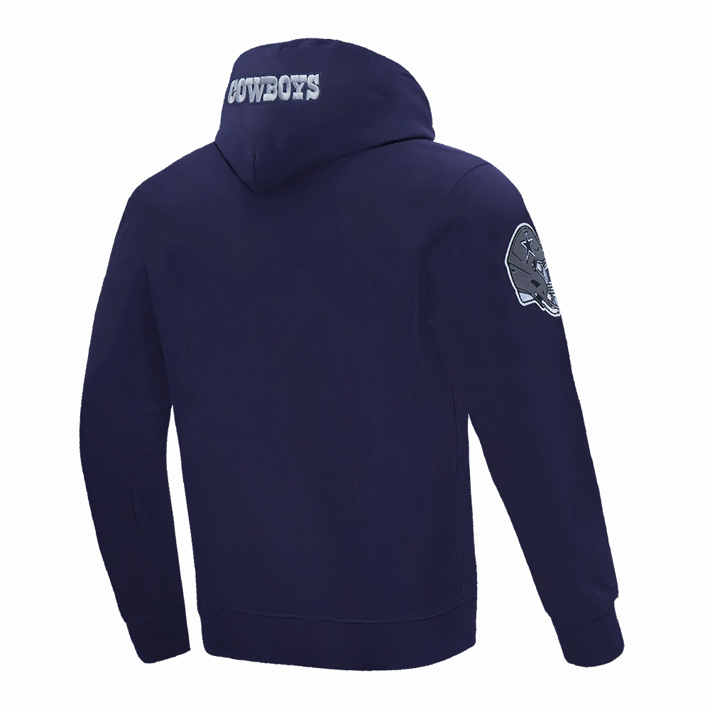 NFL DALLAS COWBOYS OLD ENGLISH MEN'S PULLOVER HOODIE (MIDNIGHT NAVY)