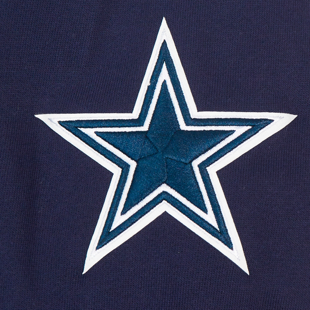 NFL DALLAS COWBOYS OLD ENGLISH MEN'S PULLOVER HOODIE (MIDNIGHT NAVY)