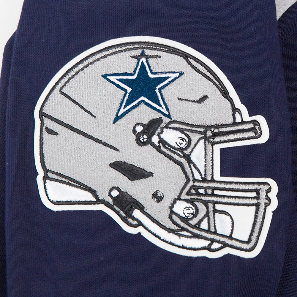 NFL DALLAS COWBOYS OLD ENGLISH MEN'S PULLOVER HOODIE (MIDNIGHT NAVY)