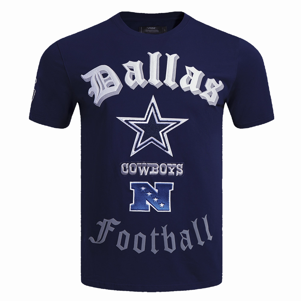 NFL DALLAS COWBOYS OLD ENGLISH MEN'S TEE (MIDNIGHT NAVY)