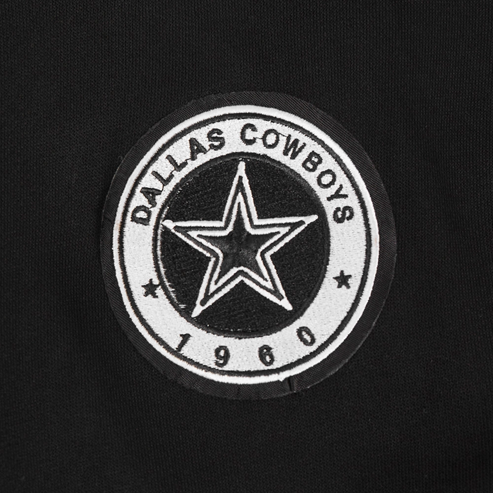 NFL DALLAS COWBOYS PEARLS WOMEN'S RIB FLEECE CREWNECK (BLACK)
