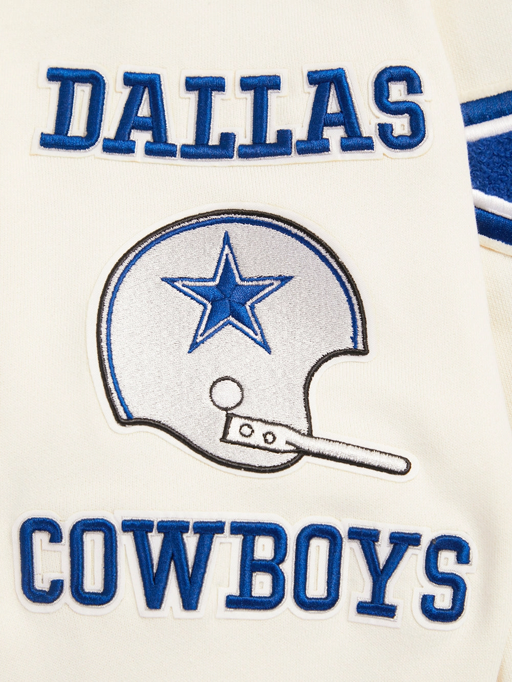 NFL DALLAS COWBOYS RETRO CLASSIC MEN'S PULLOVER HOODIE (EGGSHELL/DODGER BLUE)