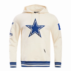 NFL DALLAS COWBOYS RETRO CLASSIC MEN'S PULLOVER HOODIE (EGGSHELL/DODGER BLUE)